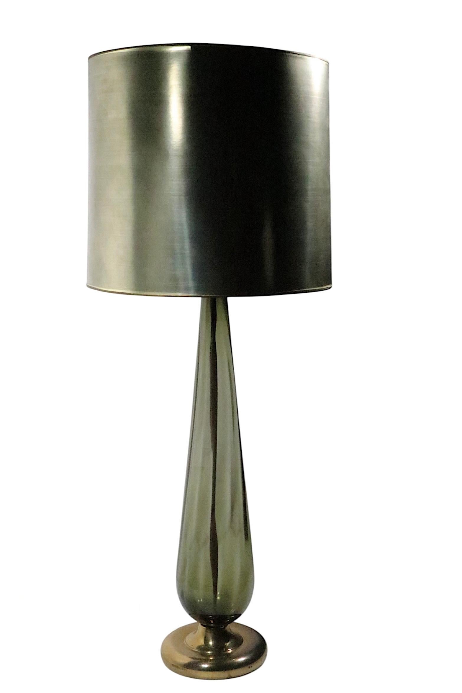 Mid Century Hollywood Regency Italienische Glas Tischlampen ca. 1950/60er Jahre im Angebot 8