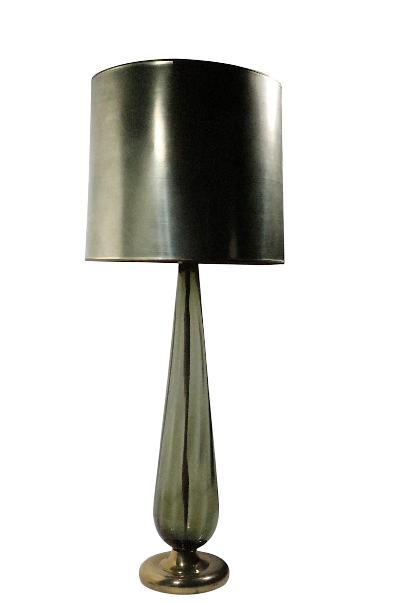 Mid Century Hollywood Regency Italienische Glas Tischlampen ca. 1950/60er Jahre im Angebot 9