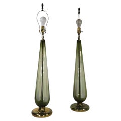 Mid Century Hollywood Regency Italian Glass Table Lamps c. 1950/60's