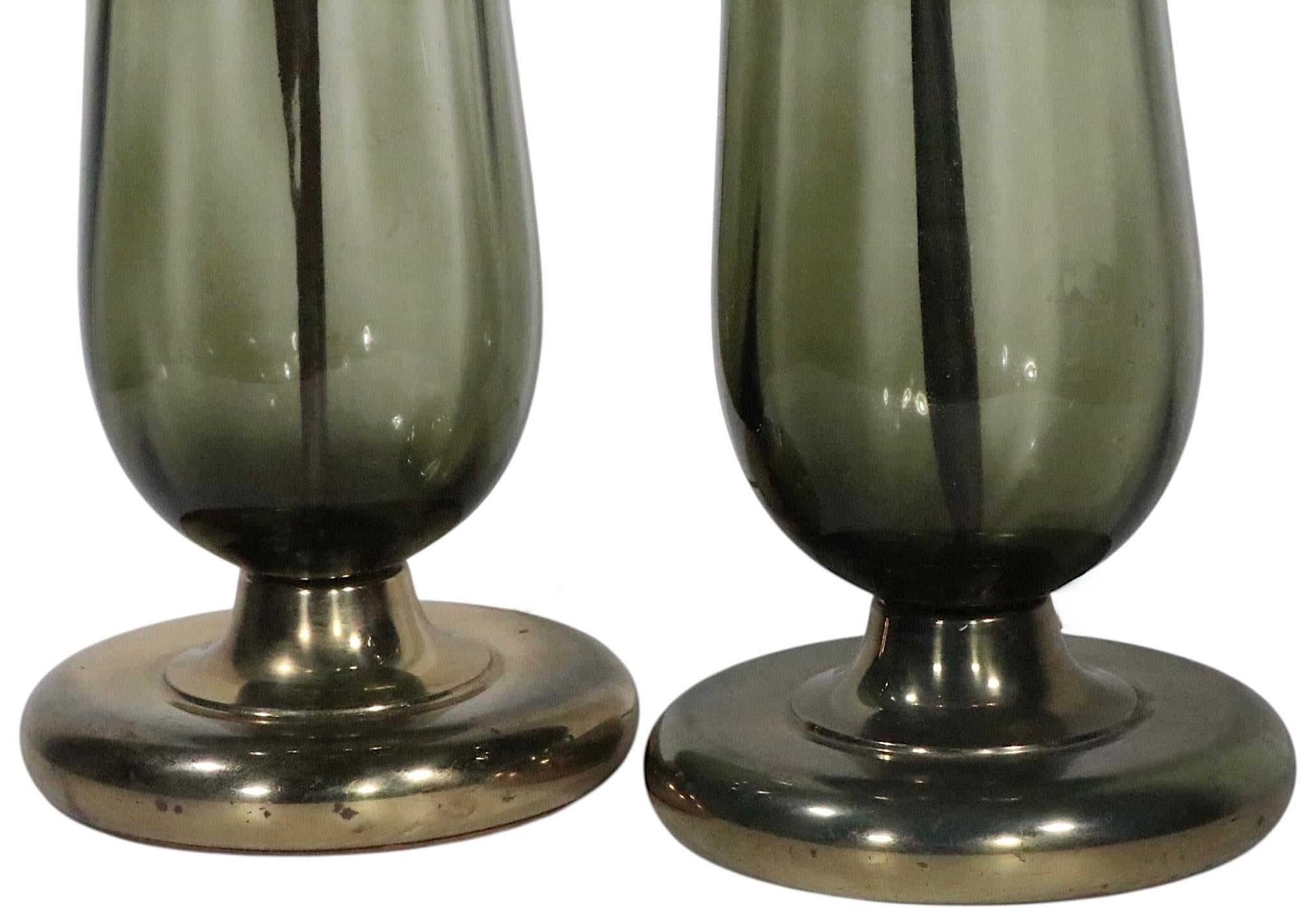 Mid Century Hollywood Regency Italienische Glas Tischlampen ca. 1950/60er Jahre im Angebot 1