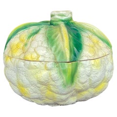 Mid-Century Hollywood Regency Italian Pottery Cauliflower Form Soup Tureen