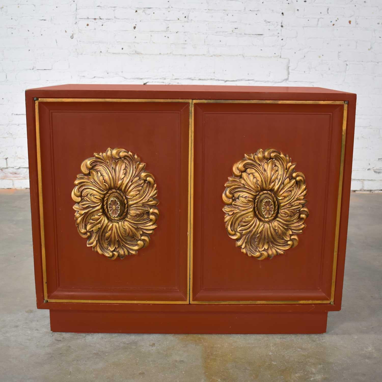 Midcentury Hollywood Regency Lane Small 2 Door Credenza Style J Mont or D Draper For Sale 5