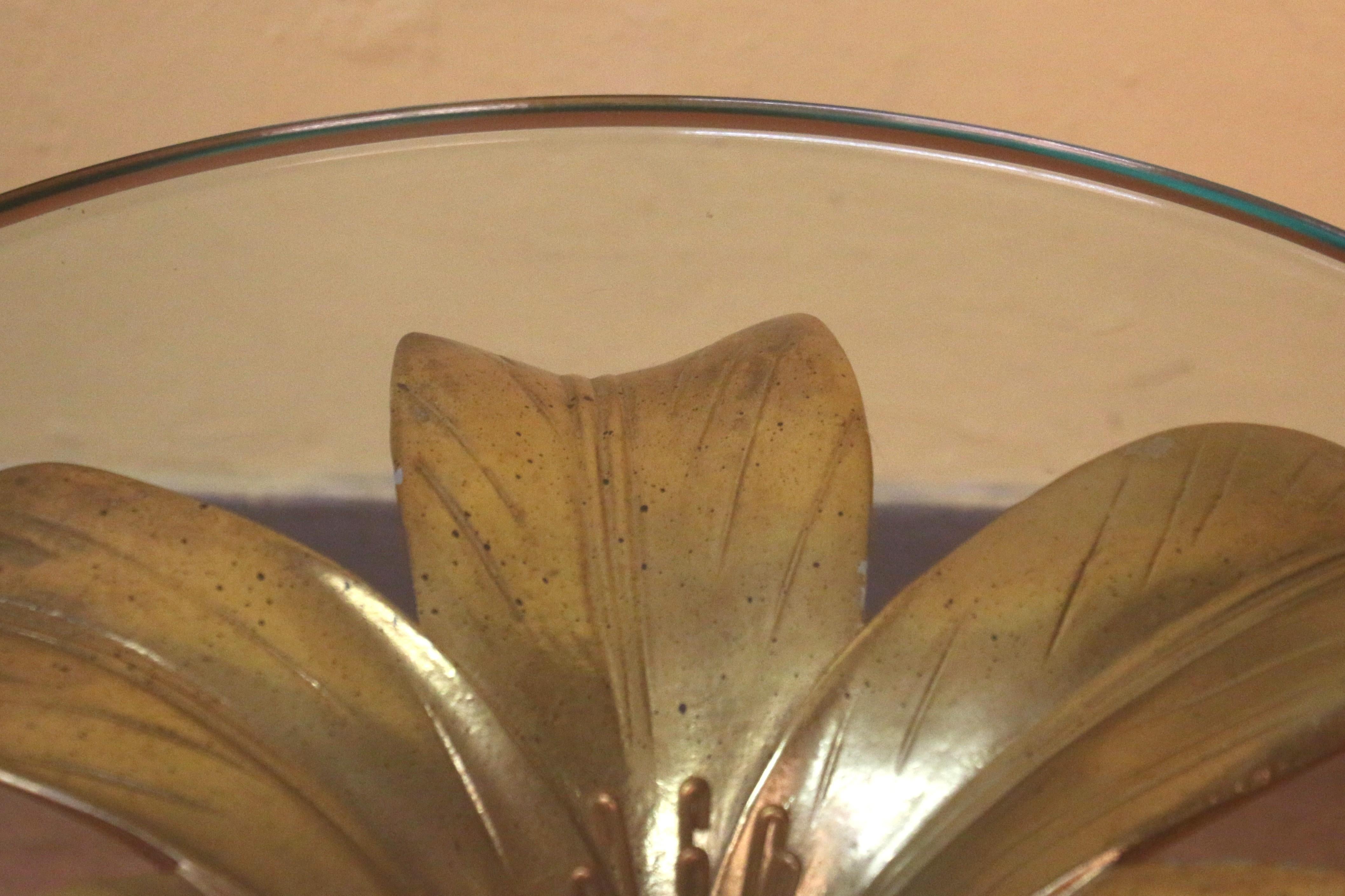 Metal Mid-Century Hollywood Regency Lily Flower Side Table by Arthur Court For Sale