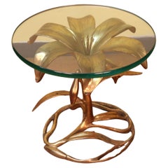 Mid-Century Hollywood Regency Lily Flower Side Table by Arthur Court