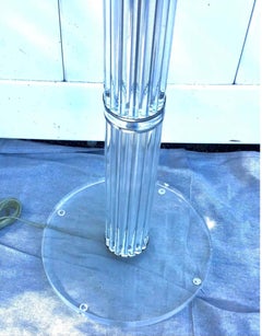 Mid-Century Hollywood Regency Lucite and Chrome Floor Lamp