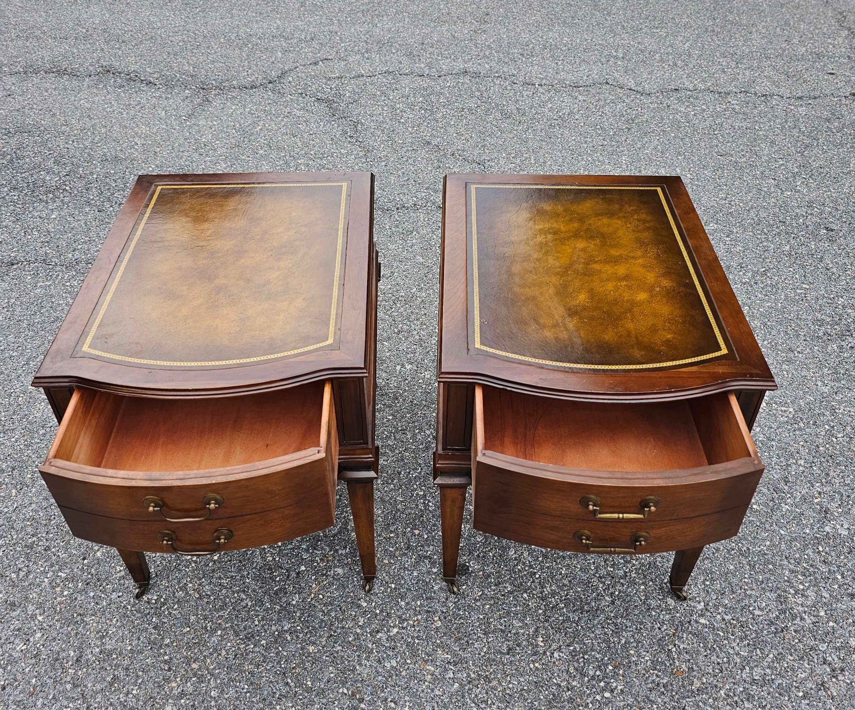 vintage leather top table