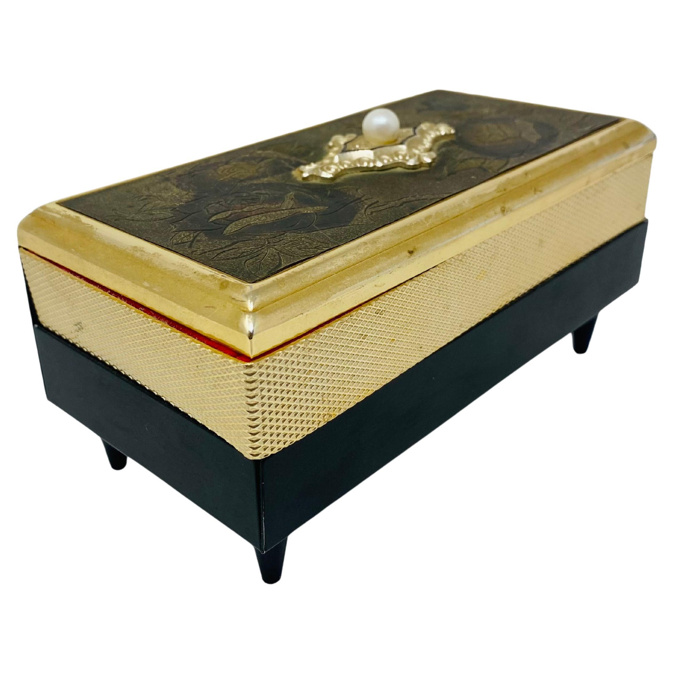 Mid Century Hollywood Regency Musical Jewerly Box