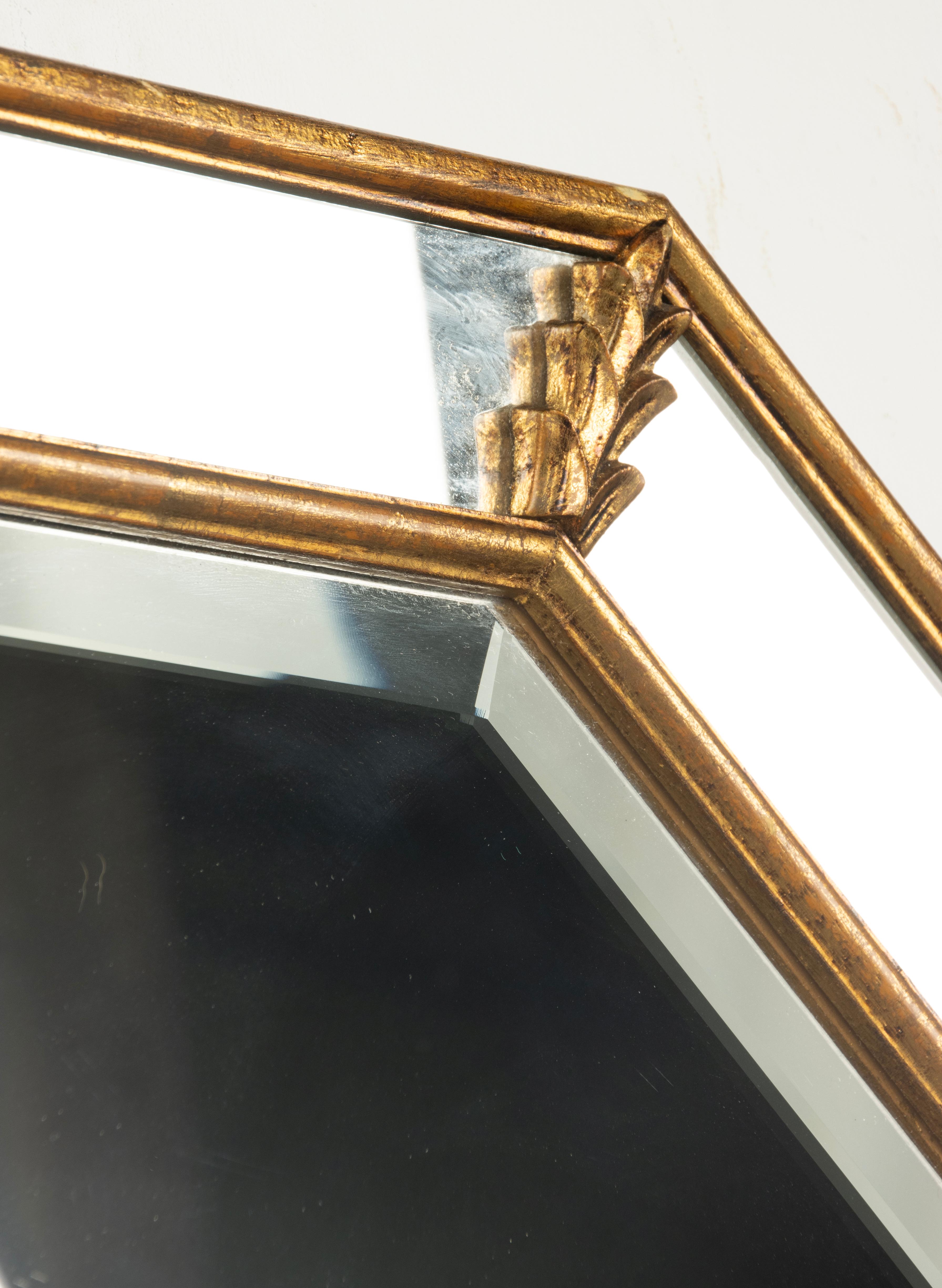 Miroir octogonal Parclose de style Hollywood Regency du milieu du siècle dernier en vente 8