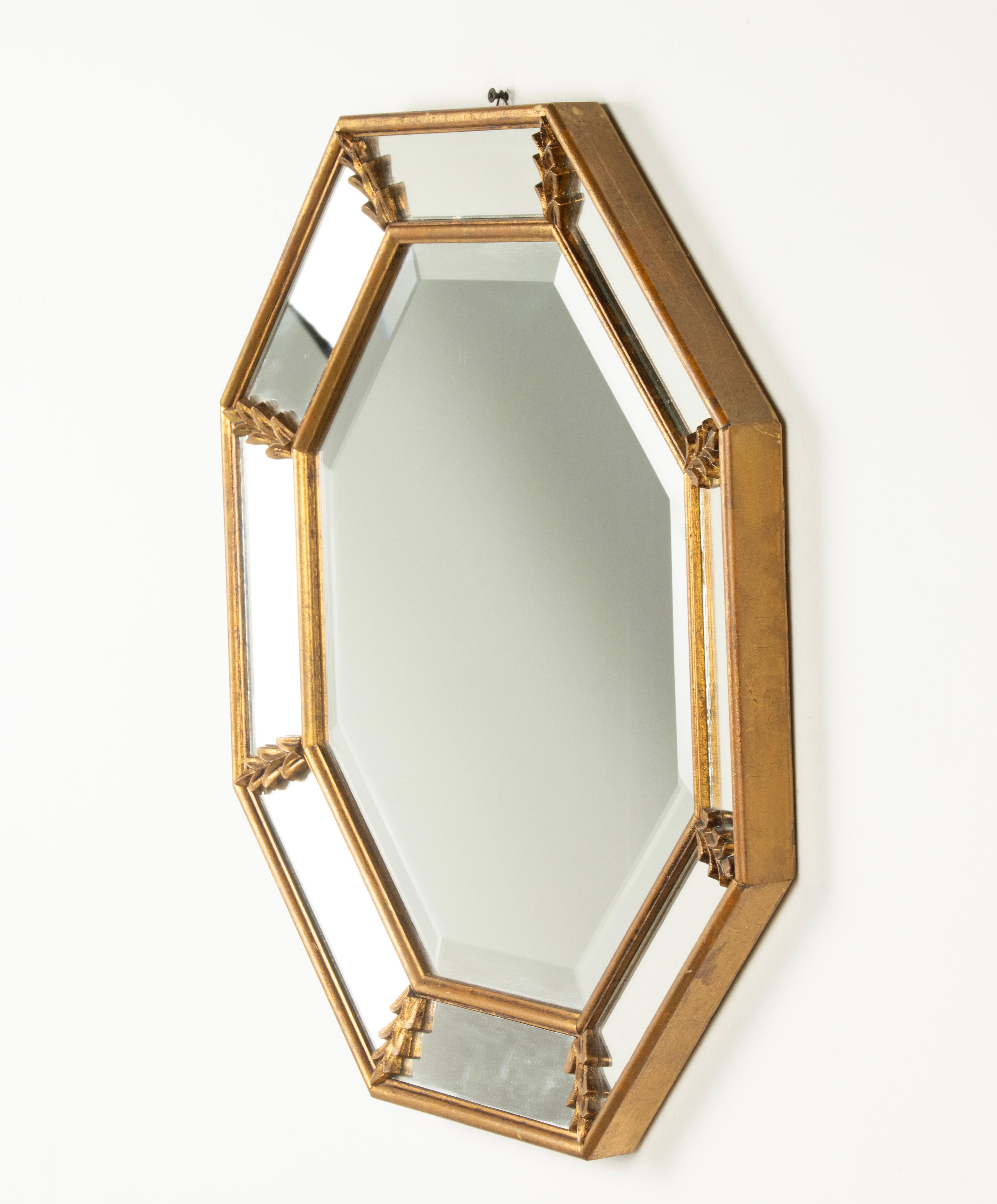 Miroir octogonal Parclose de style Hollywood Regency du milieu du siècle dernier Bon état - En vente à Casteren, Noord-Brabant