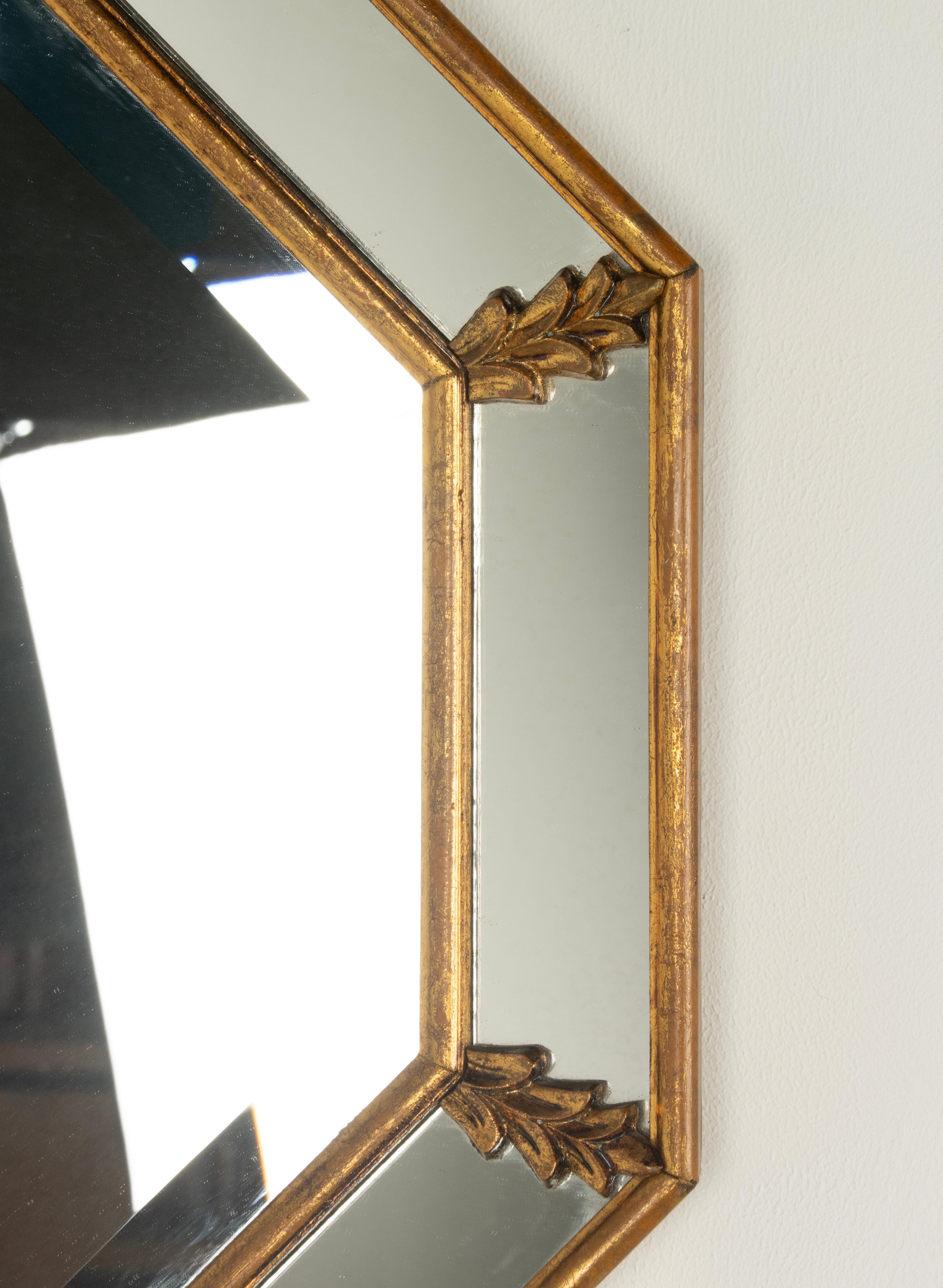 Milieu du XXe siècle Miroir octogonal Parclose de style Hollywood Regency du milieu du siècle dernier en vente
