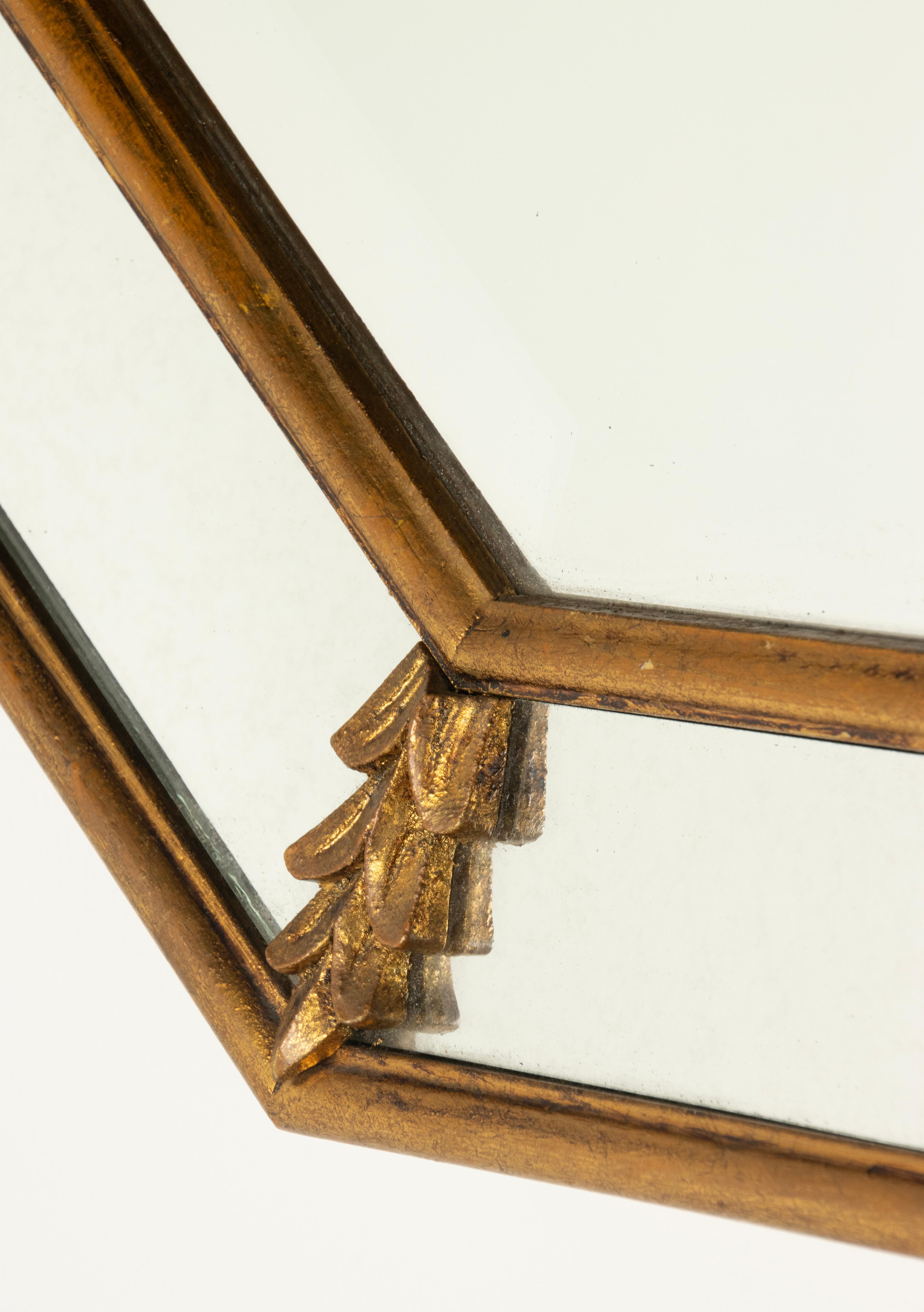 Miroir octogonal Parclose de style Hollywood Regency du milieu du siècle dernier en vente 1