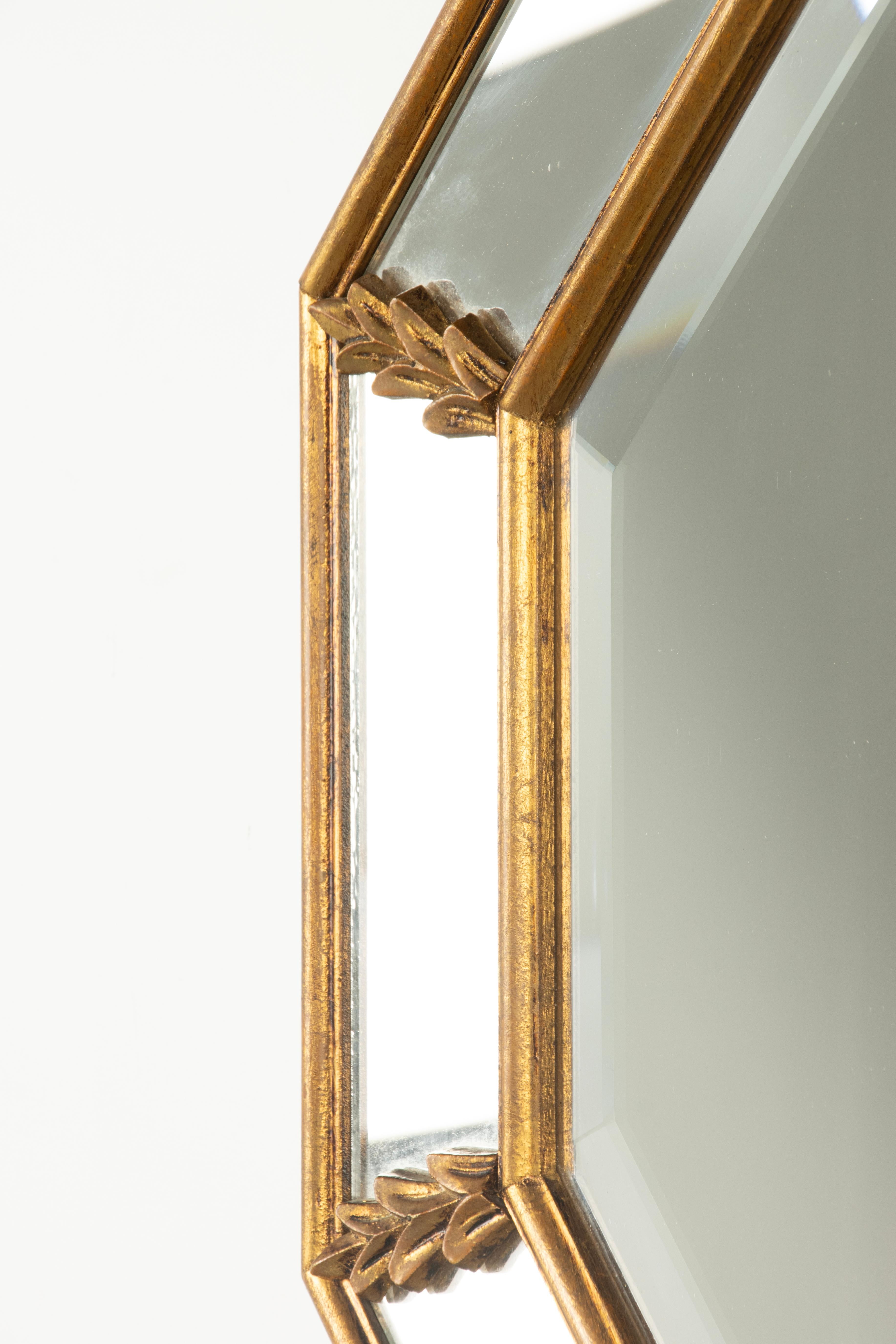 Miroir octogonal Parclose de style Hollywood Regency du milieu du siècle dernier en vente 3