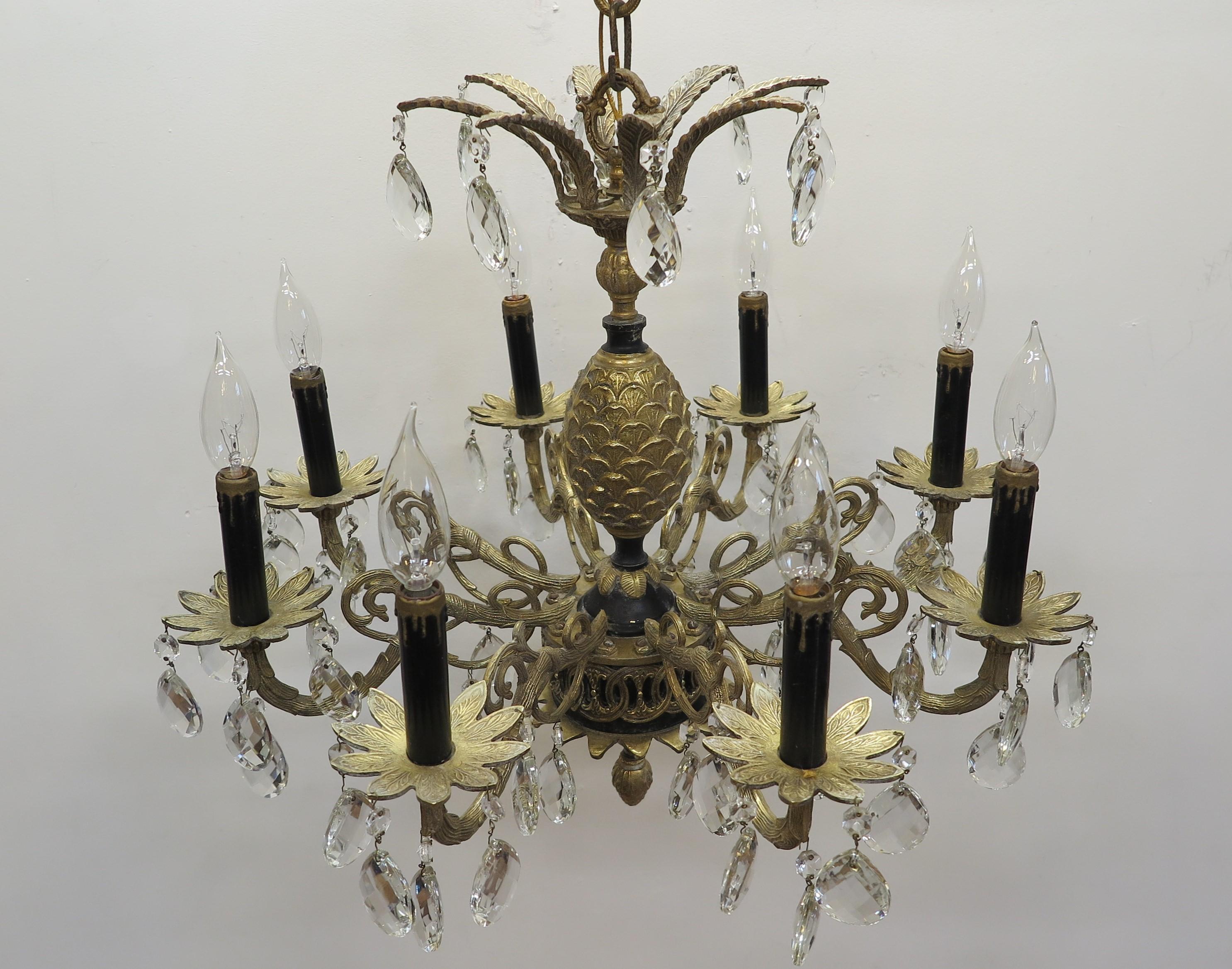 vintage brass pineapple chandelier