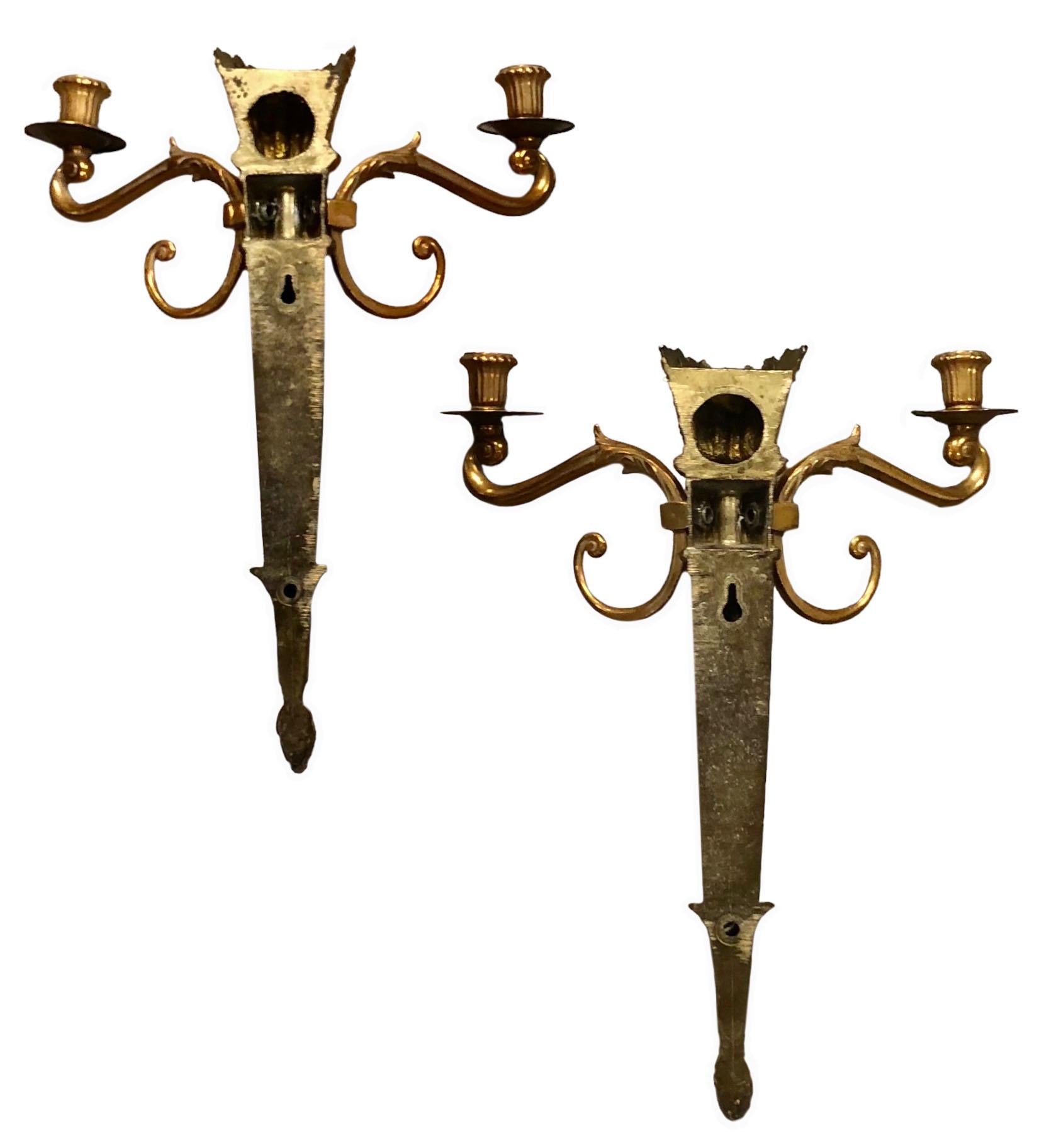 Mid Century Hollywood Regency Sconces  In Good Condition For Sale In Tampa, FL