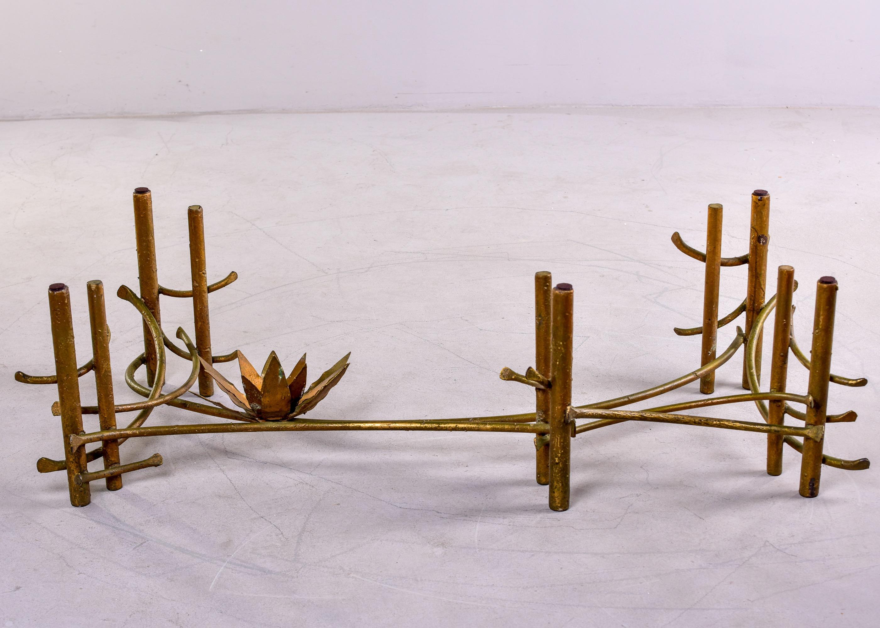 Mid Century Hollywood Regency Silas Seandel Bronze and Glass Lotus Coffee Table 9