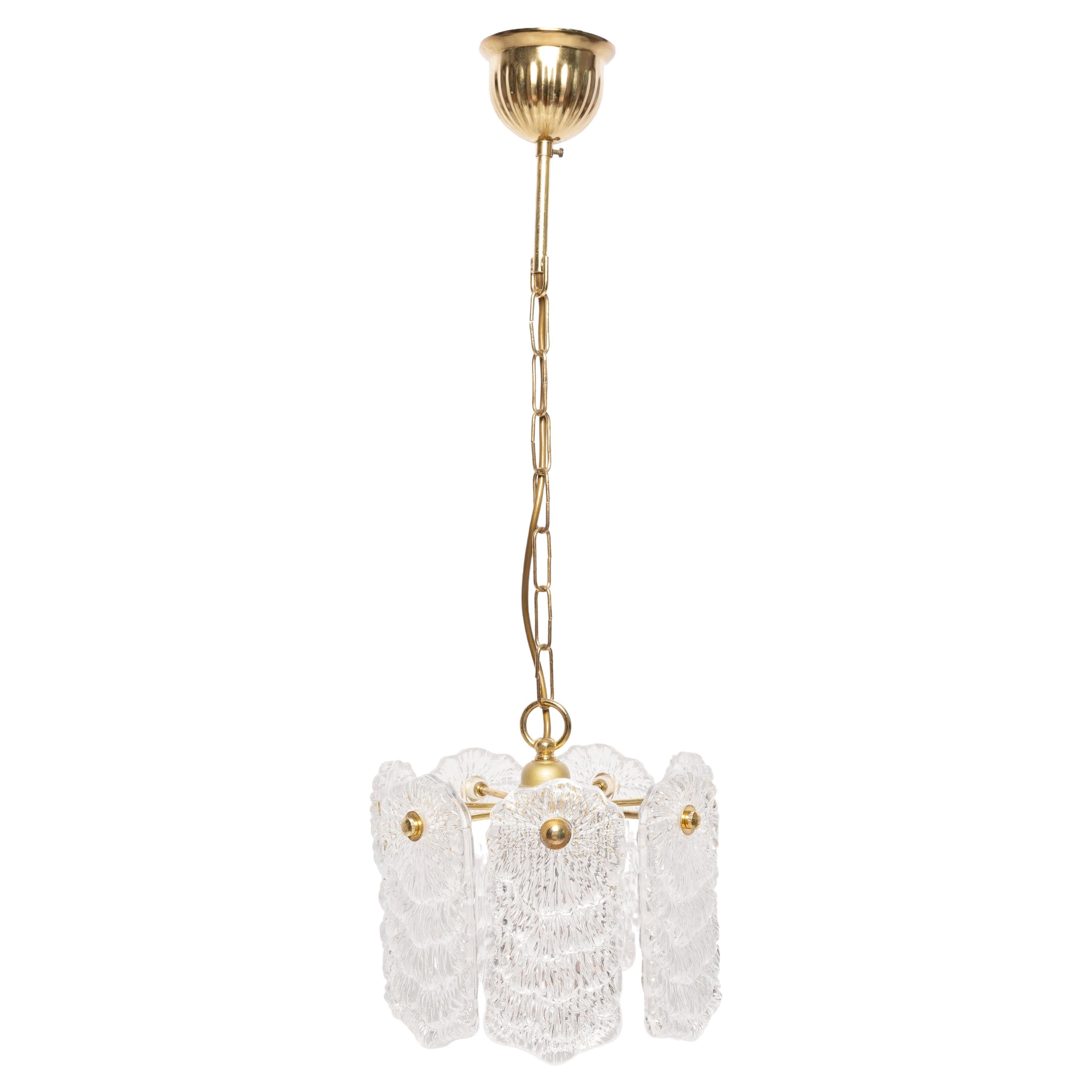 Mid-Century Hollywood Regency Style Chandelier, Murano Glass, Italy, 1960s