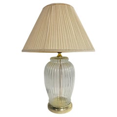 Vintage Midcentury Hollywood Regency Style Glass Table Lamp