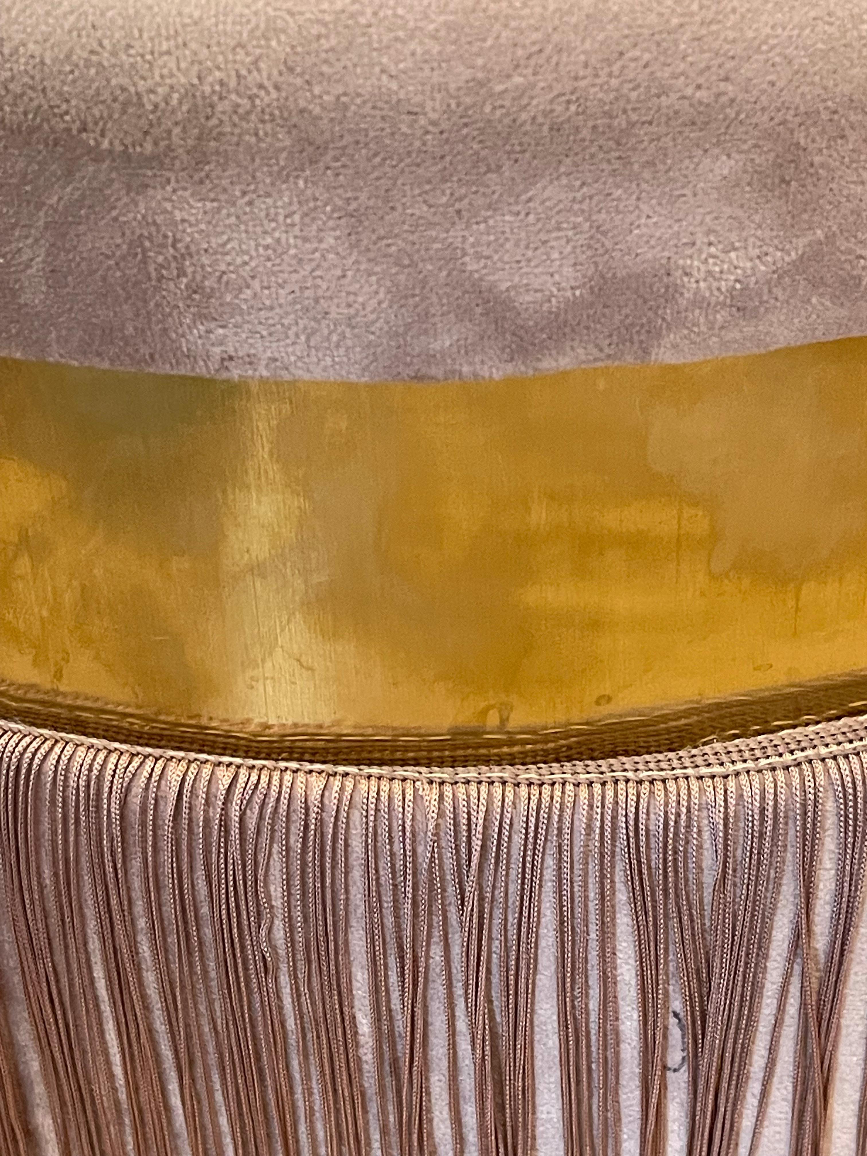 Pouf in stile Hollywood Regency di metà secolo con frange In condizioni buone in vendita a Boca Raton, FL