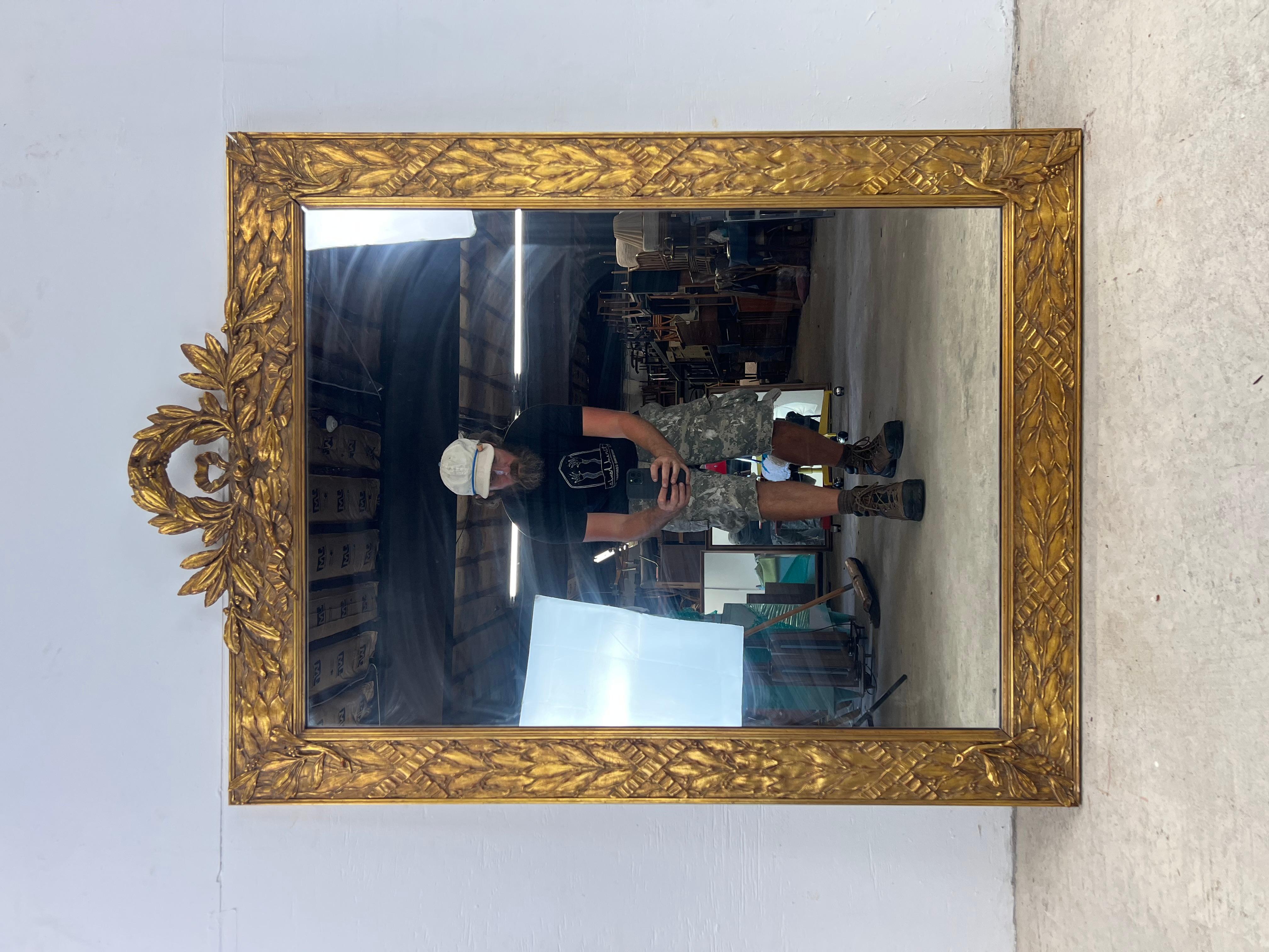Mid Century Hollywood Regency Style Wall Mirror with Ornate Frame For Sale 8