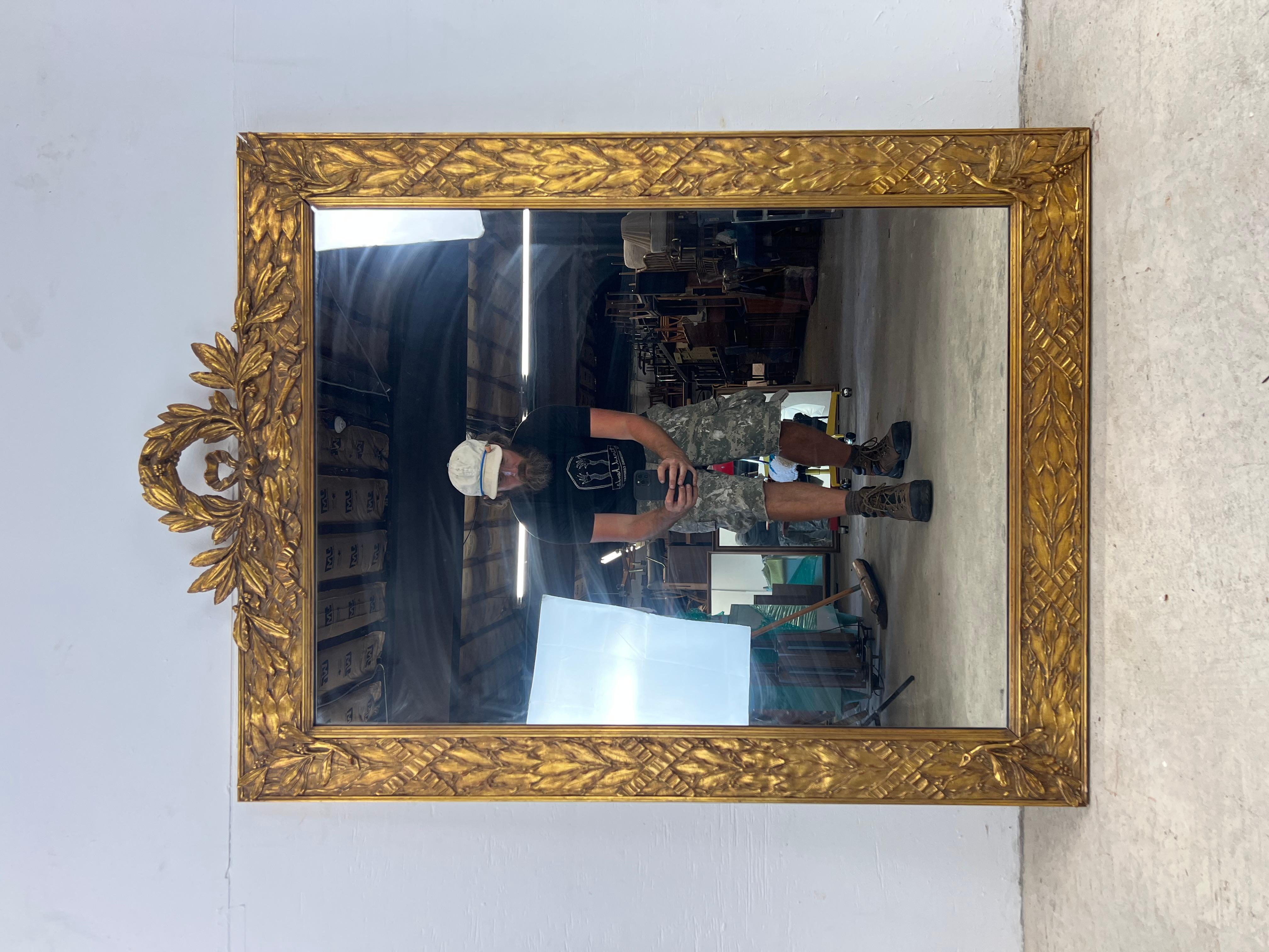 Mid Century Hollywood Regency Style Wall Mirror with Ornate Frame For Sale 9