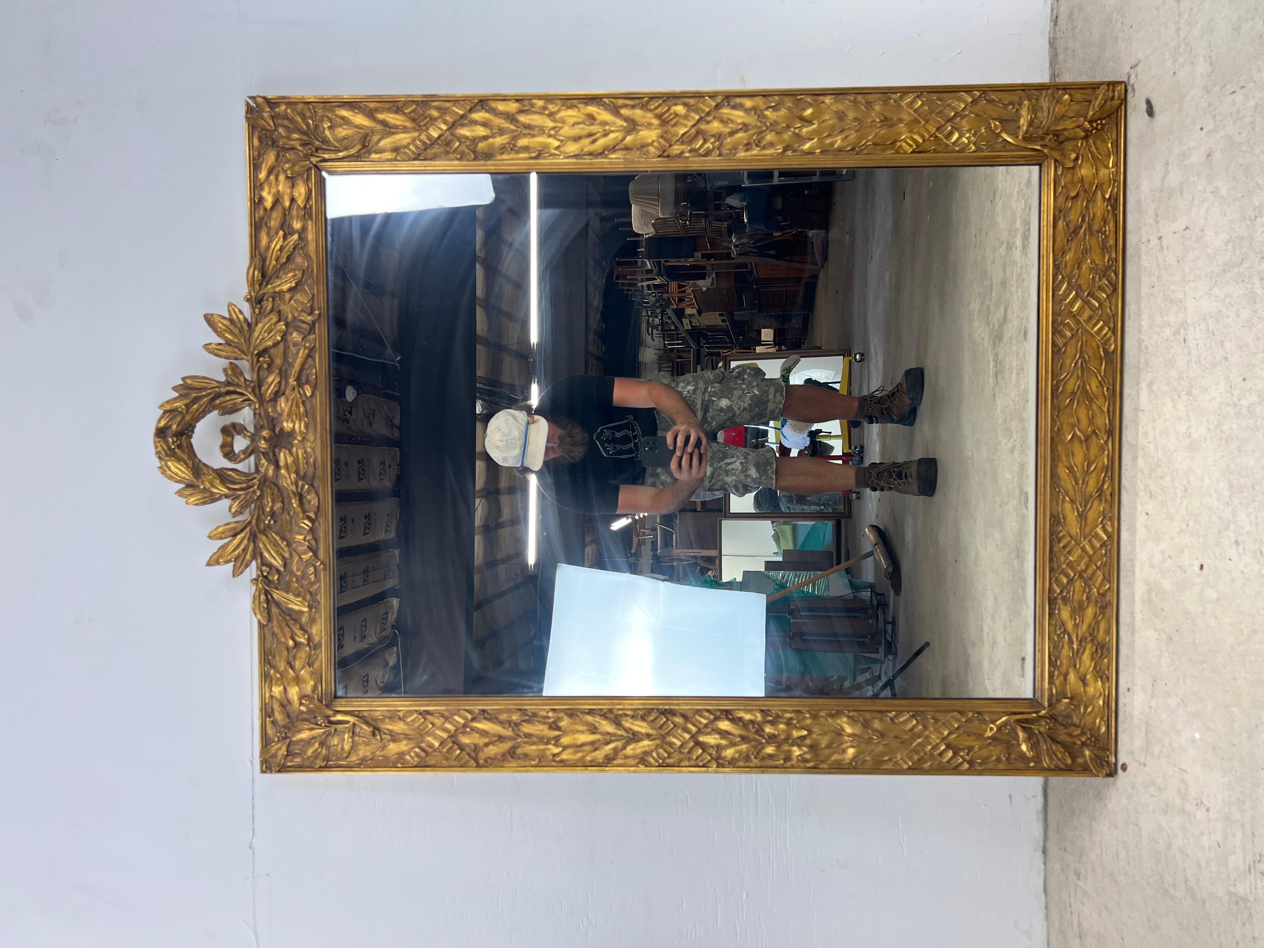 Mid Century Hollywood Regency Style Wall Mirror with Ornate Frame For Sale 2