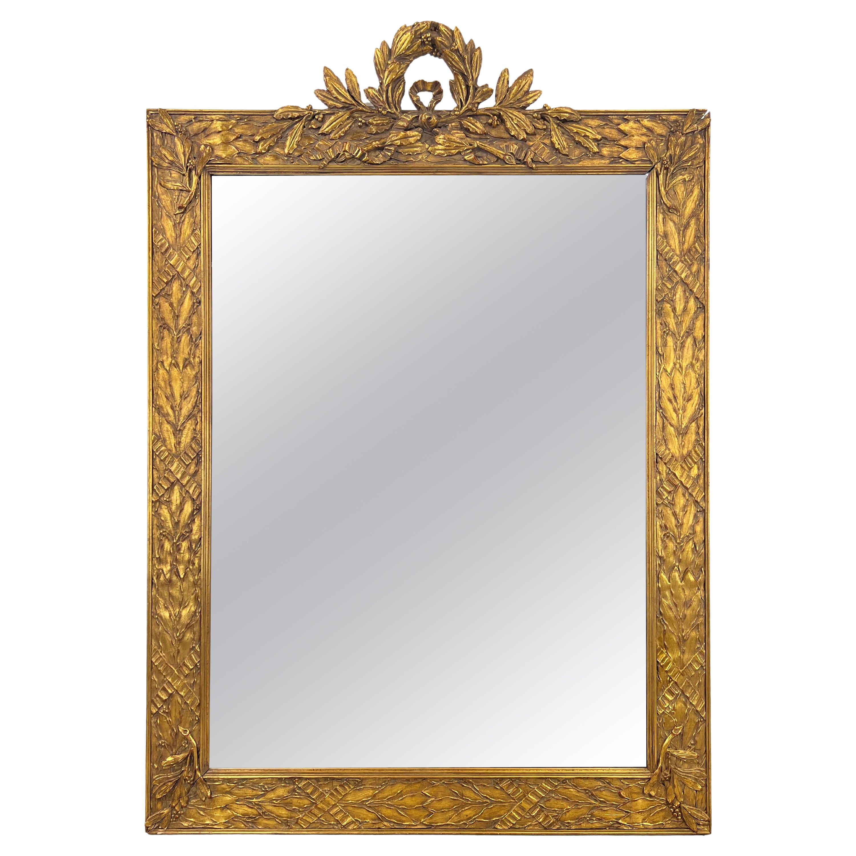 Mid Century Hollywood Regency Style Wall Mirror with Ornate Frame