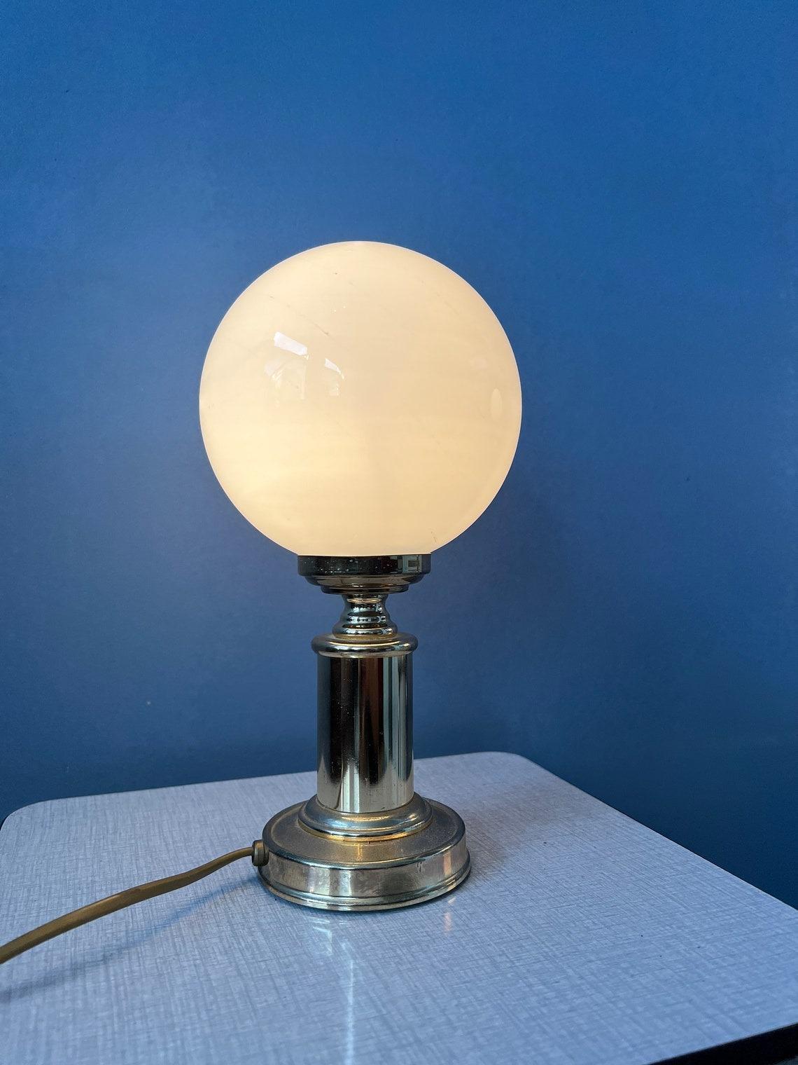 Glass Mid Century Hollywood Regency Table Lamps (2), 1970s For Sale
