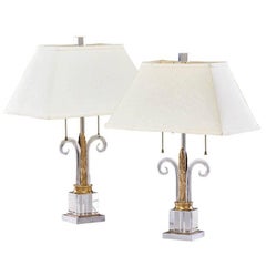 Midcentury Hollywood Regency Table Lamps Gilbert Rohde Mutual Sunset Lighting