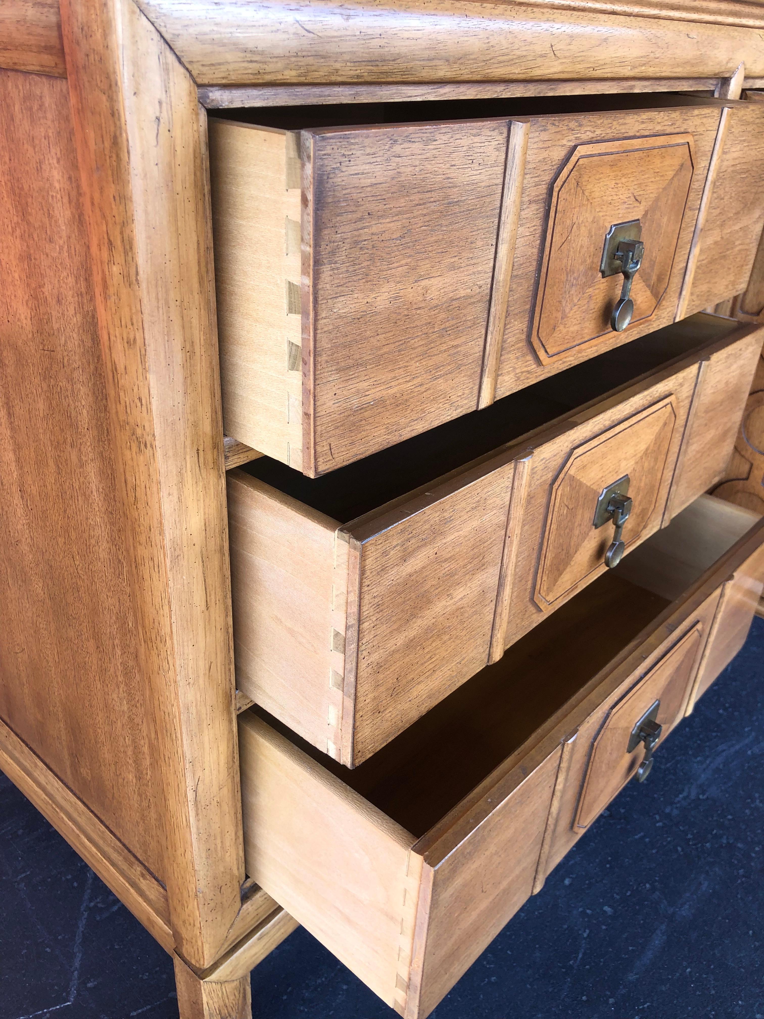 Brass Mid Century Hollywood Regency Thomasville Tamerlane 5pc Bedroom Set For Sale