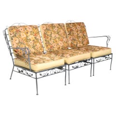 Mid Century Hollywood Regency Wrought Iron Sectional Sofa by Plantation Patterns