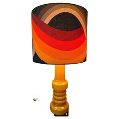 Mid-Century Holmegaard Glass Table Lamp with New Custom Made Lampshade