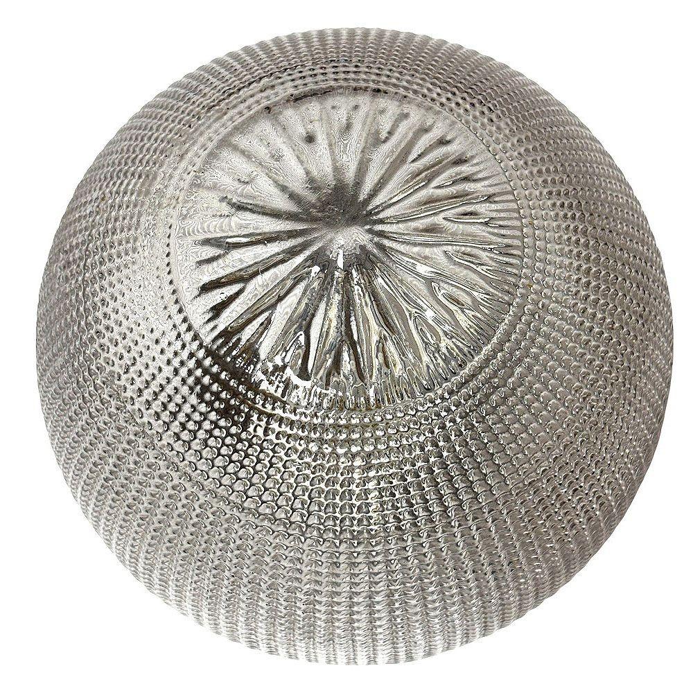 Lámpara Colgante Globe Lighting de Vidrio Holófano de Mediados de Siglo con Accesorio de Acero Cromado Estadounidense en venta