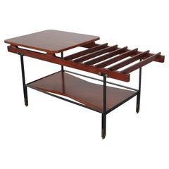 Table basse Torino en fer et teck de Mid-Century Home, années 1960