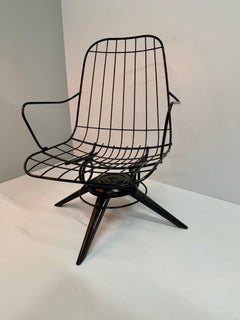 Mid-Century Homecrest Metal Wire Swivel Rocking Chair