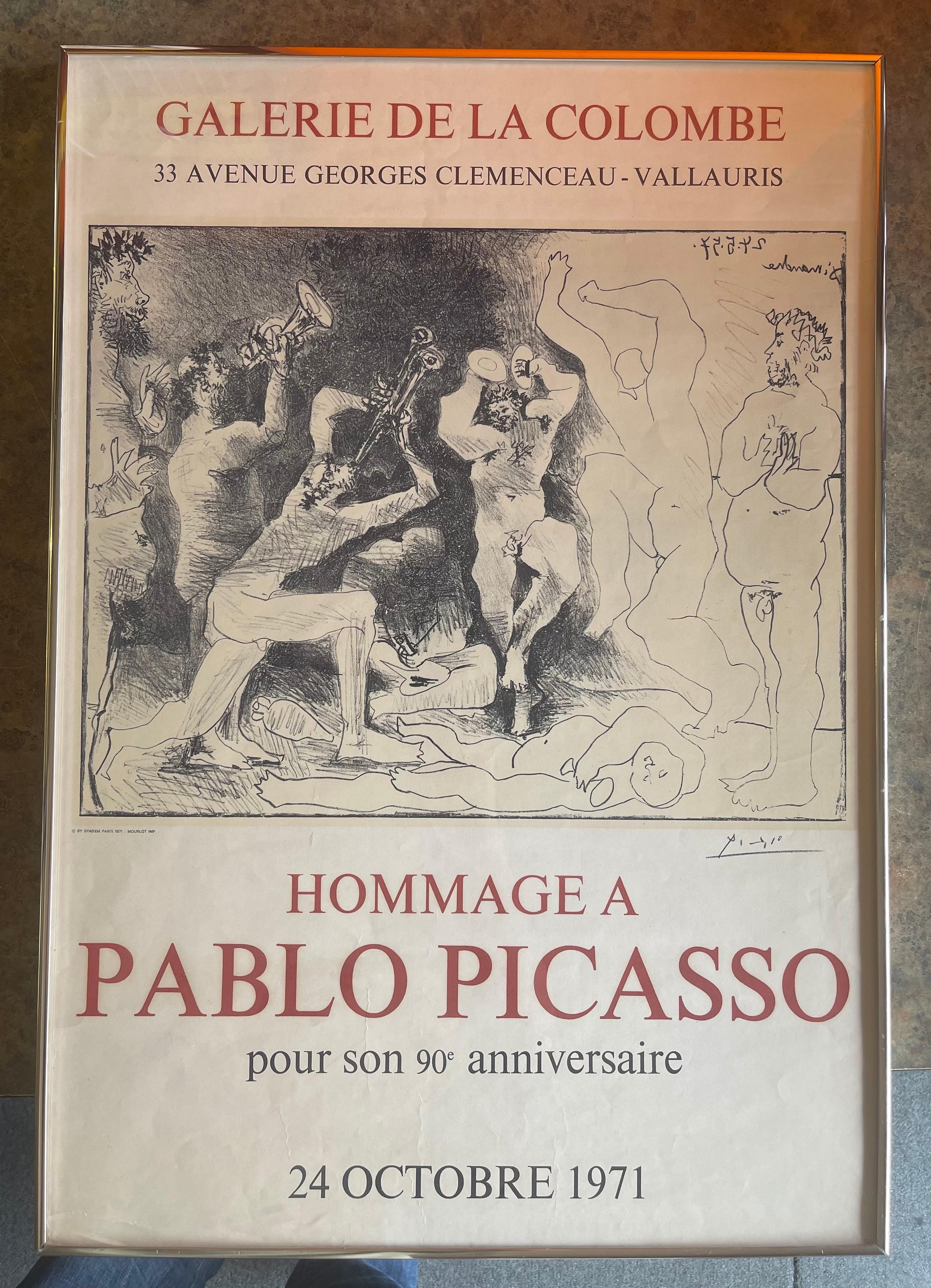 Lithographie/Poster „Hommage an Pablo Picasso“ aus der Mitte des Jahrhunderts (Moderne der Mitte des Jahrhunderts) im Angebot