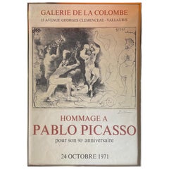 Vintage Mid-Century "Hommage a Pablo Picasso" Lithograph / Poster