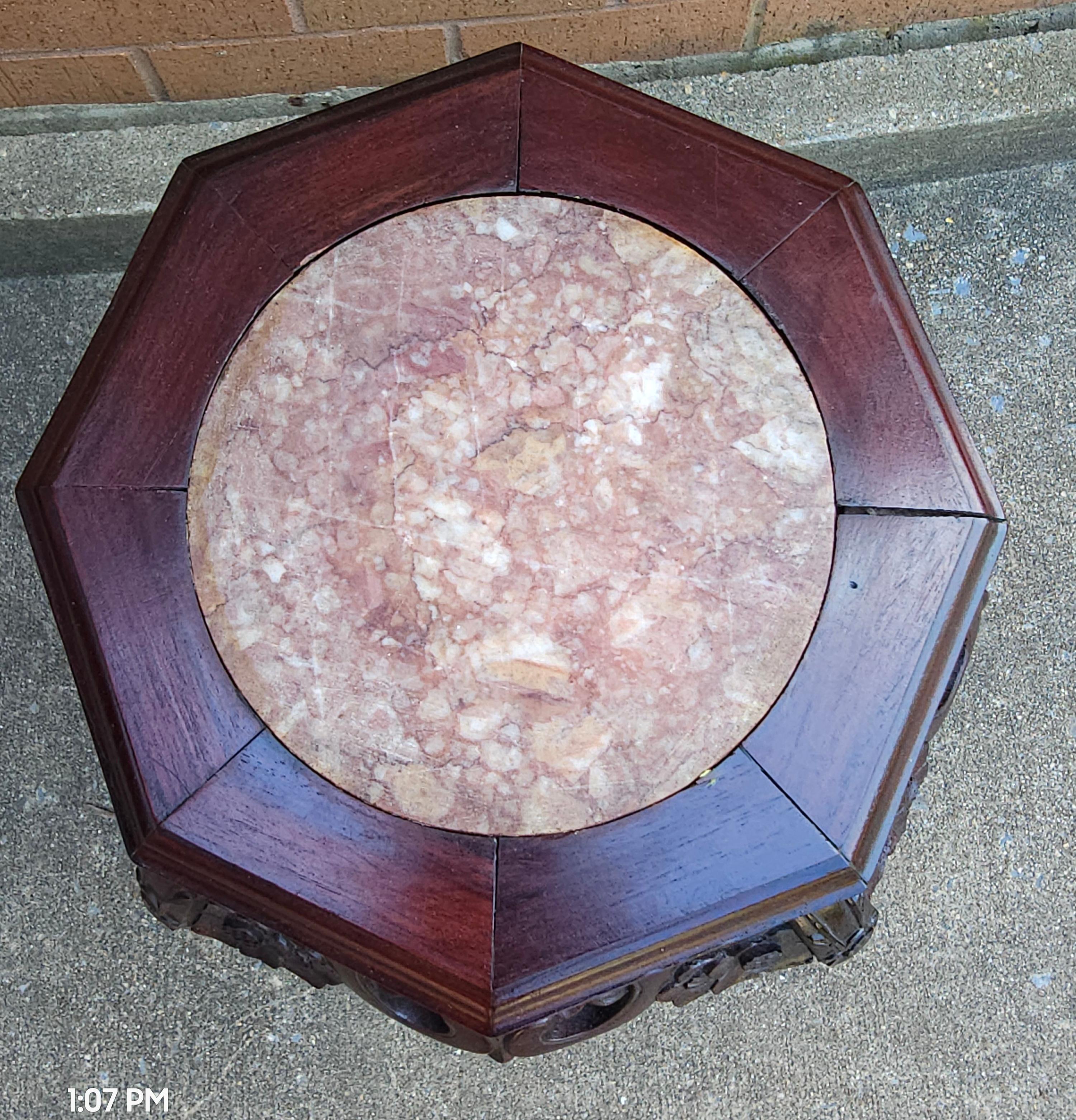Mid-Century Hongmu und Marmor Top Stand im Zustand „Gut“ im Angebot in Germantown, MD
