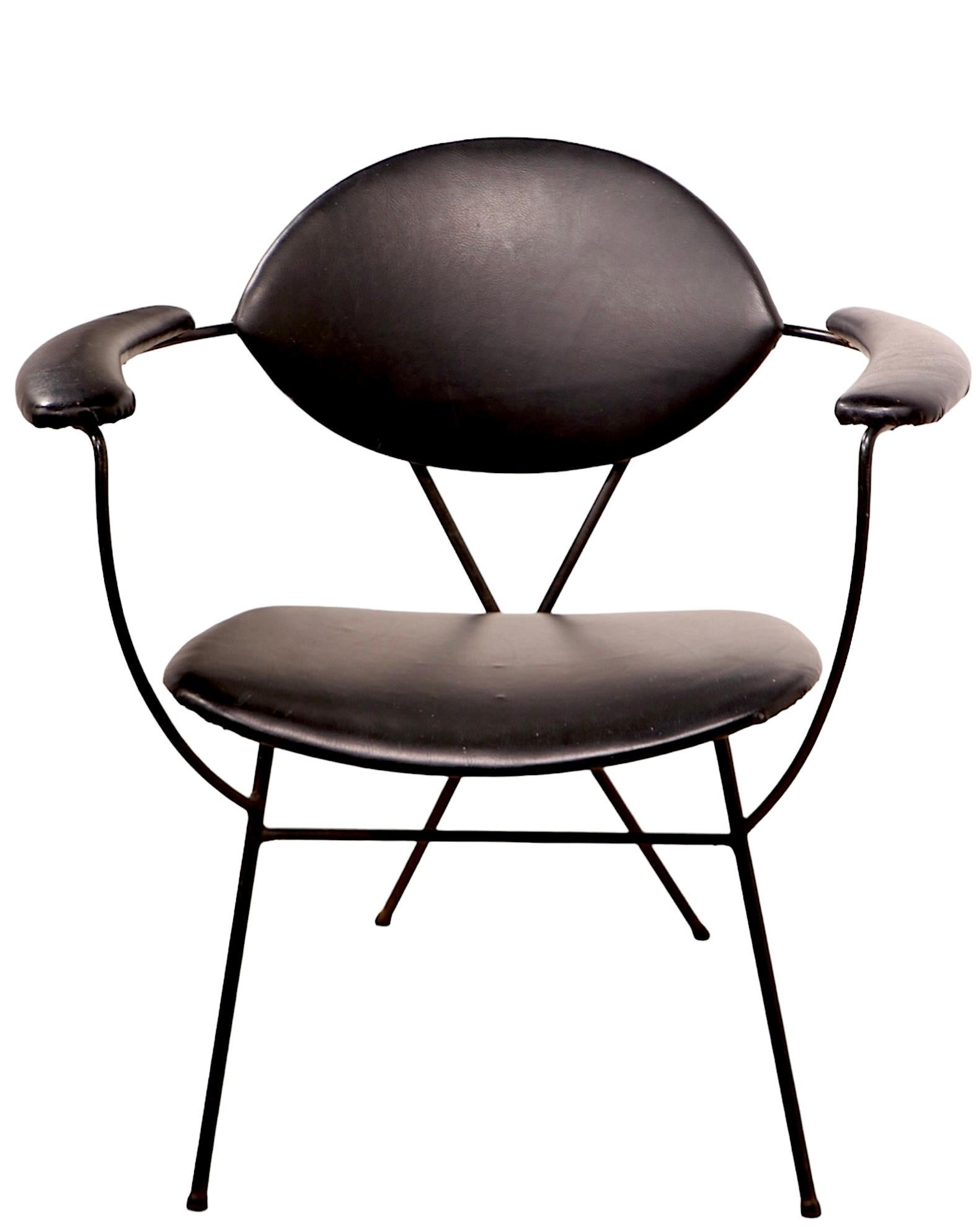 Silla de pajarita con aro de mediados de siglo de Joseph Cicchelli para Reilly - Wolf Moderno de mediados de siglo en venta