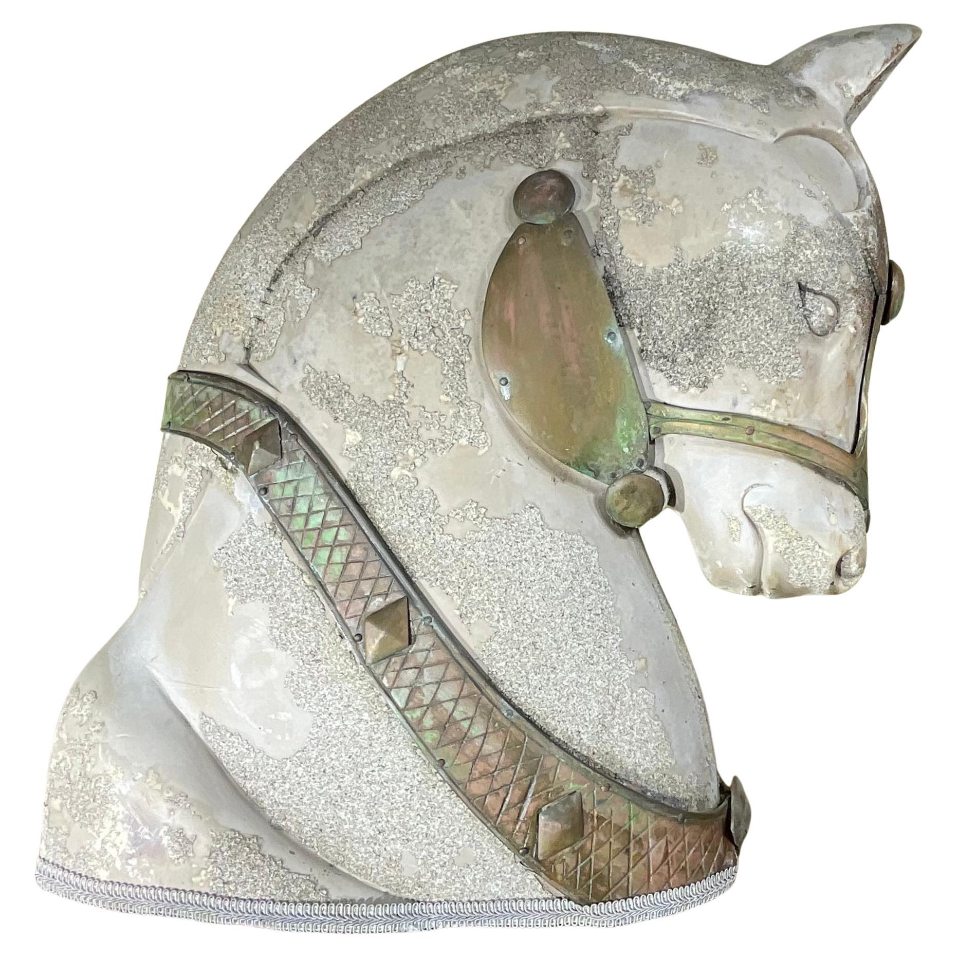 Mitte des Jahrhunderts  Skulptur eines Pferdekopfes 