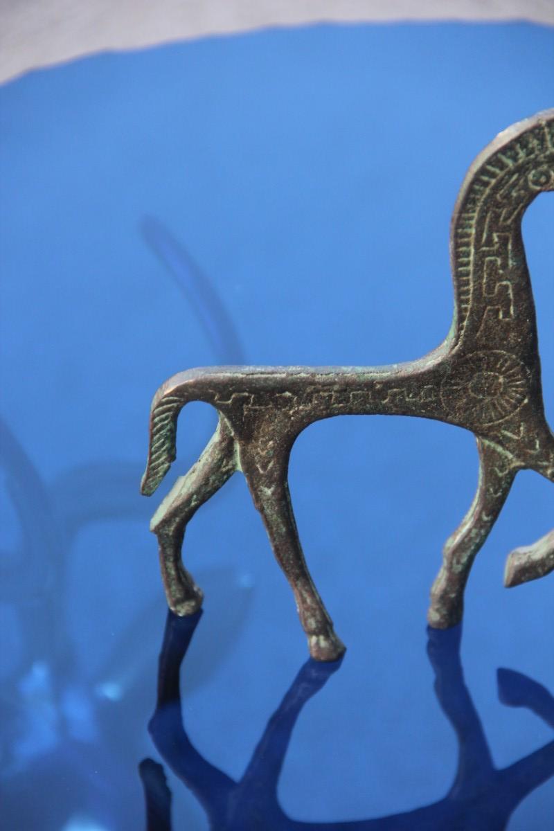 Mid-20th Century Midcentury Horse Sculpture in Bronze of 1950 Italian Design Greek Roman