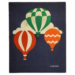 Hot Air Ballon-Kunstdruck von Maruska aus der Mitte des Jahrhunderts