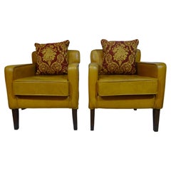 Midcentury Hotel Lounge Chair in Tan Leather