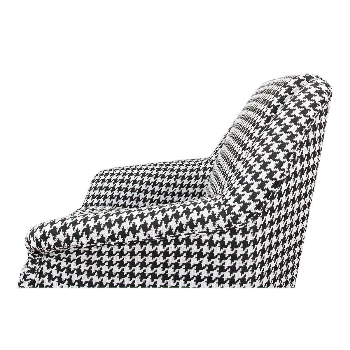 Contemporary Mid Century Houndstooth Armchair For Sale