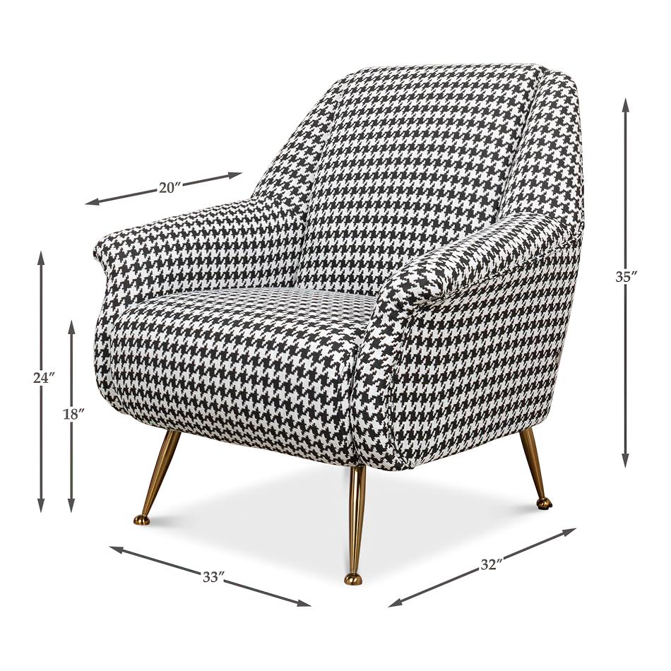 Steel Mid Century Houndstooth Armchair For Sale