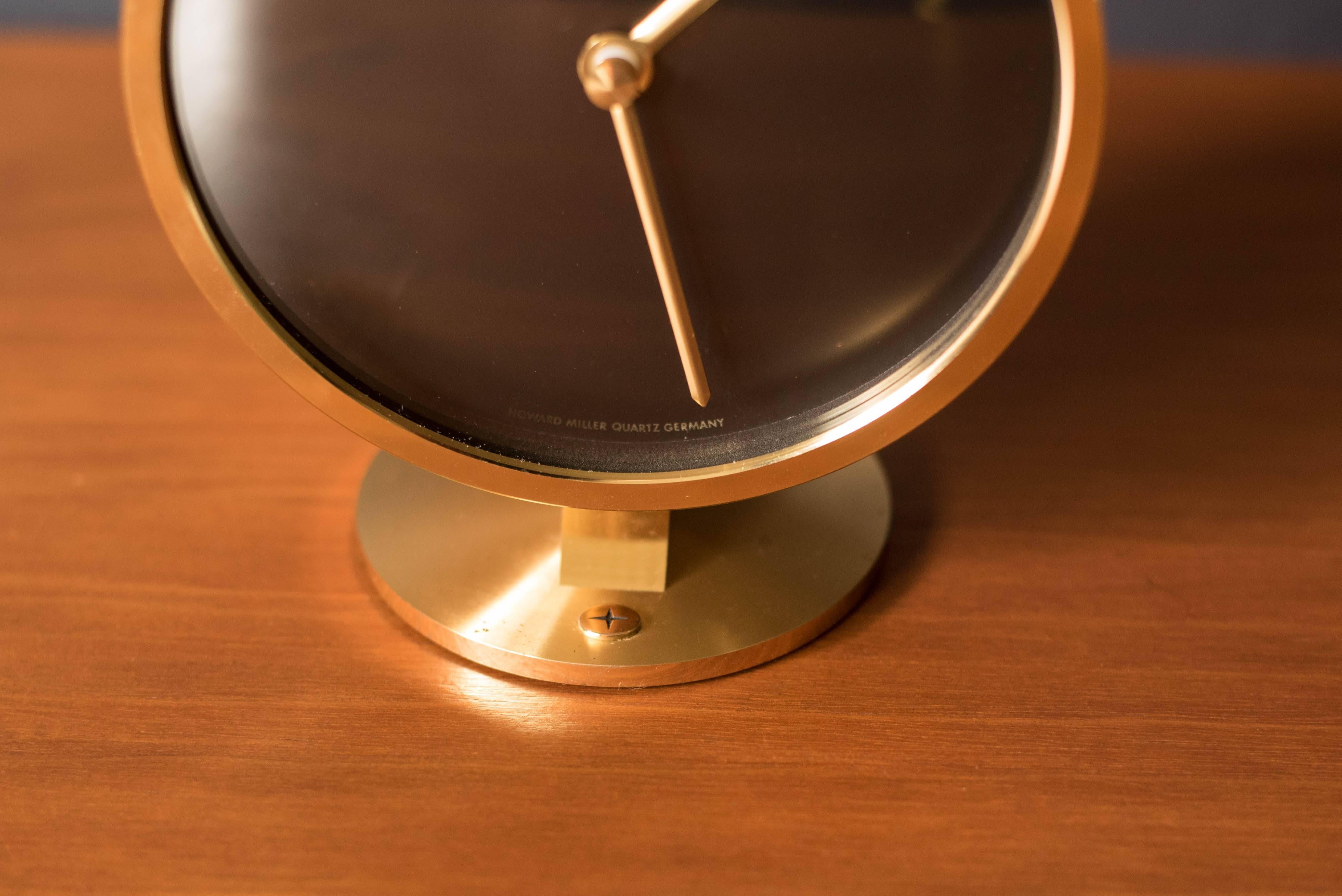 American Mid Century Howard Miller Brass Museum Clock