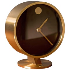Vintage Mid Century Howard Miller Brass Museum Clock
