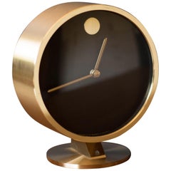 Mid Century Howard Miller Brass Museum Clock