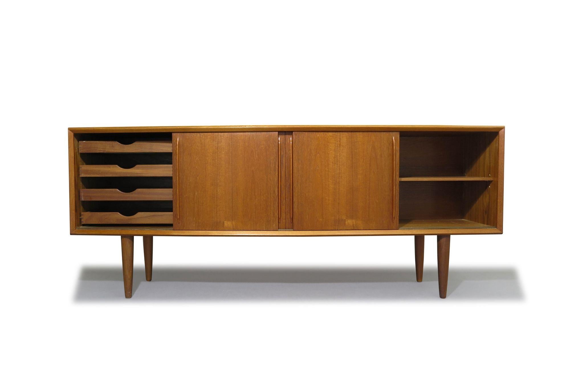 Scandinavian Modern Mid-century H.P. Hansen Danish Teak Credenza Sideboard