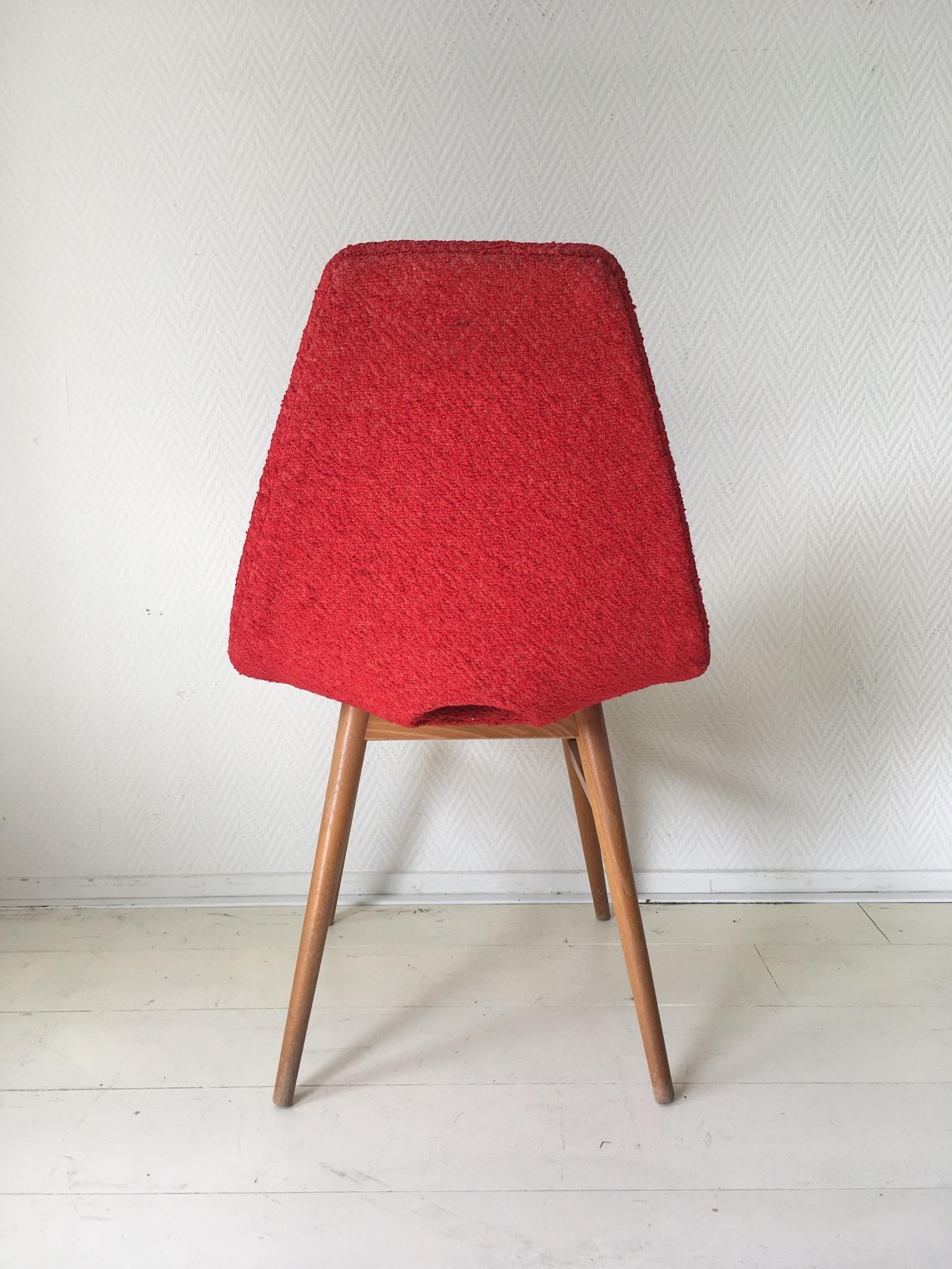 Fabric Midcentury Hungarian Chairs, Side Chairs by Judit Burian and Erika Szek, 1950s For Sale