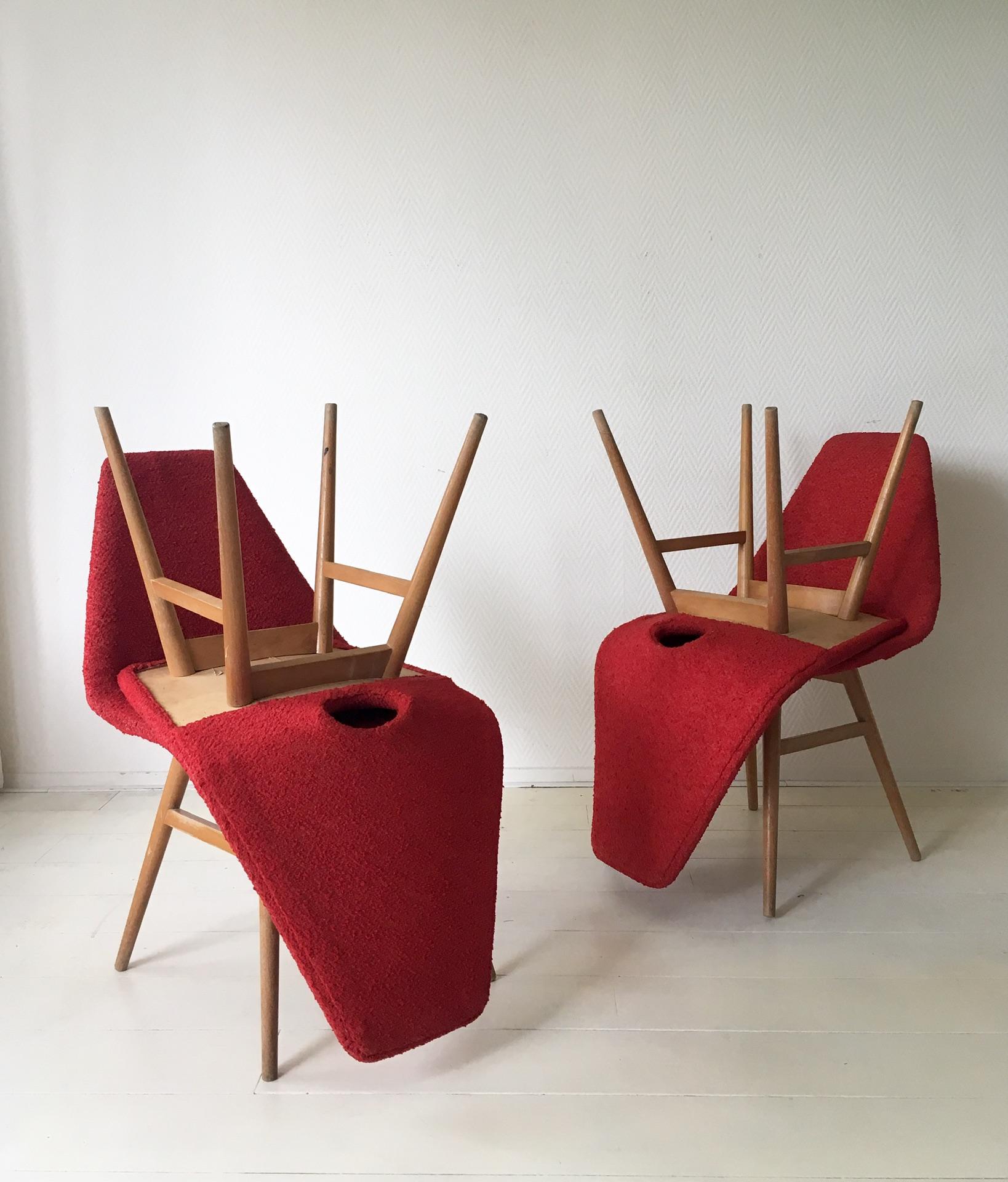 Midcentury Hungarian Chairs, Side Chairs by Judit Burian and Erika Szek, 1950s For Sale 2